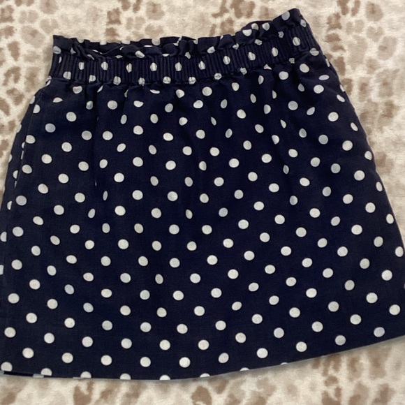 J Crew Sidewalk Blue & White Polkadot Linen Skirt, Size 8 - Picture 5 of 10